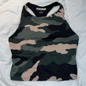 Camo Cropped Workout Top